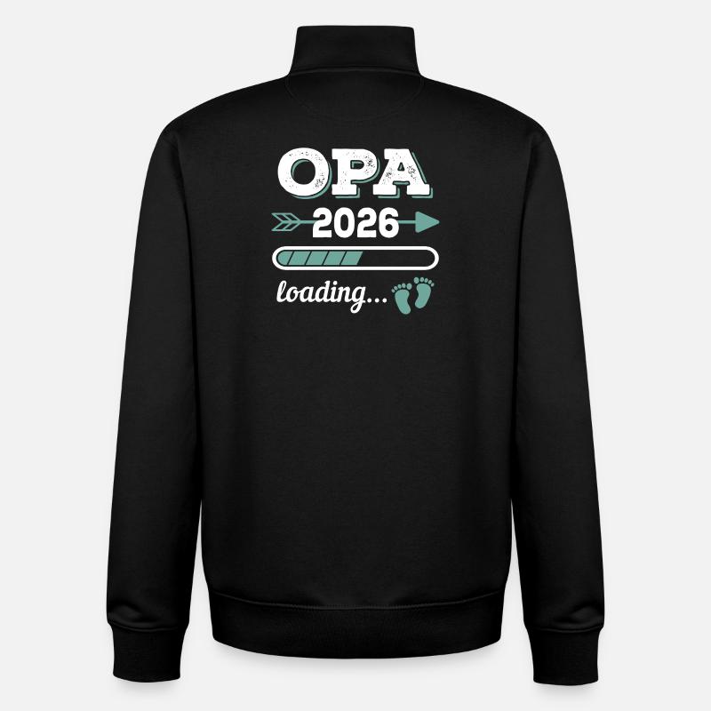Opa 2026 Loading Werdender Großater Geschenkidee - Unisex Organic Zip Sweatshirt von Stanley/Stella - Schwarz