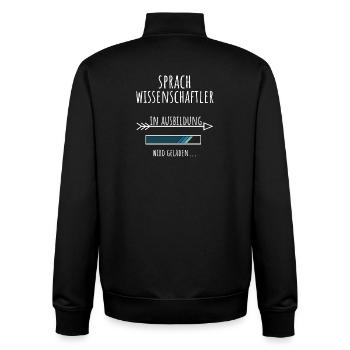 Linguistics Studies Profession Education - Unisex Organic Zip Sweatshirt by Stanley/Stella - black - Back - AI Model Male 185 light (185cm)