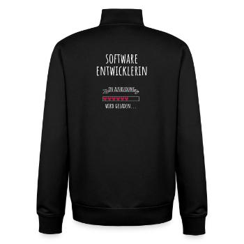 Software Developer Computer Science Studies Profession - Unisex Organic Zip Sweatshirt by Stanley/Stella - black - Back - AI Model Male 185 light (185cm)