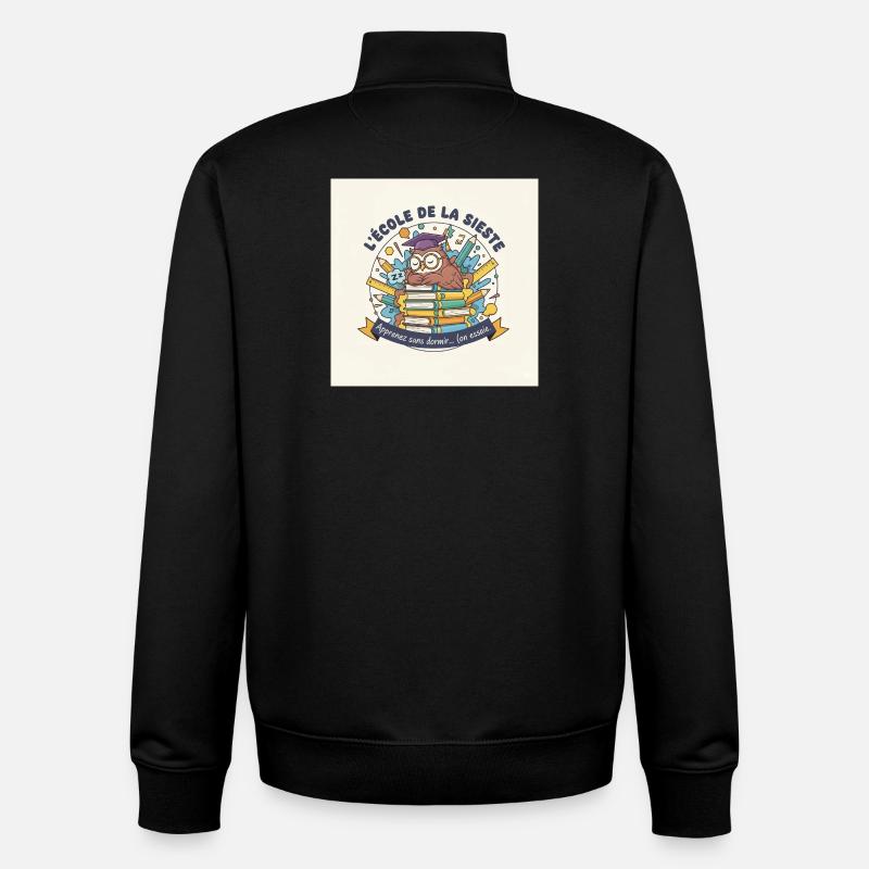 Schule der Eule Nickerchen Schüler - Unisex Organic Zip Sweatshirt von Stanley/Stella - Schwarz
