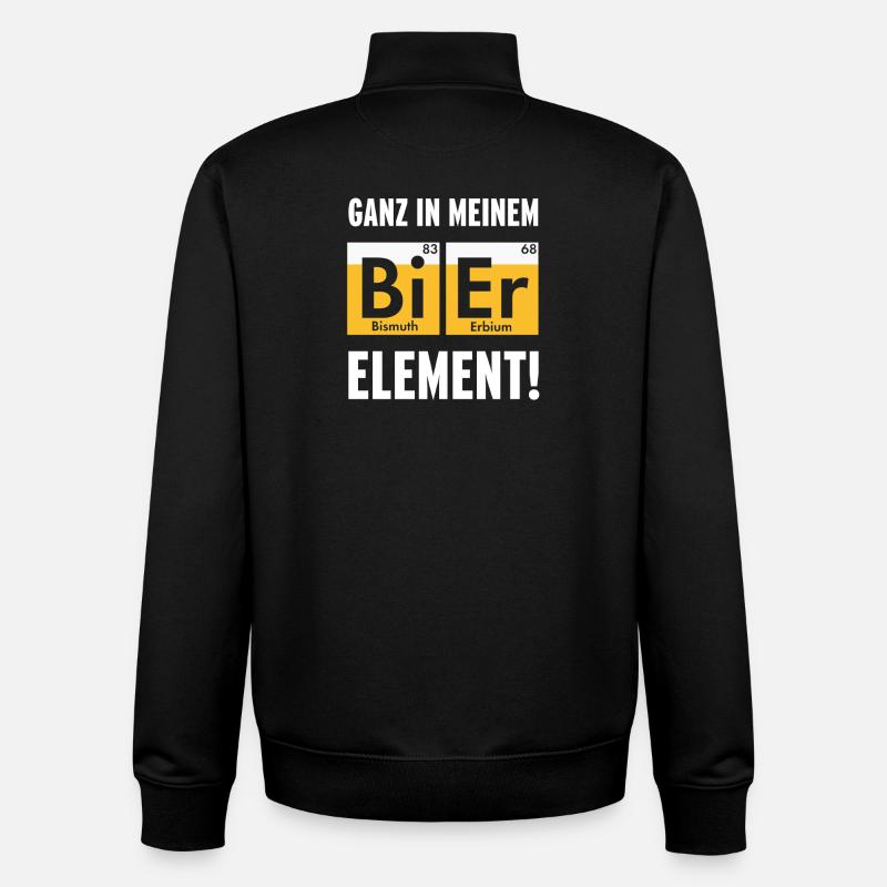 Ganz in meinem Bier Element - Unisex Organic Zip Sweatshirt von Stanley/Stella - Schwarz