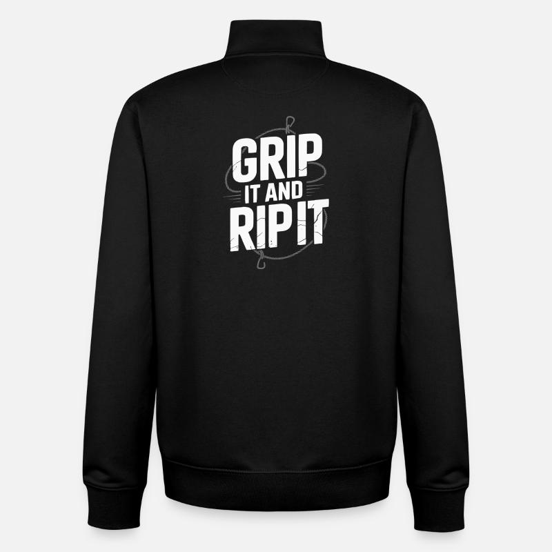 Klettern Bergsteigen Karabiner Bouldern - Unisex Organic Zip Sweatshirt von Stanley/Stella - Schwarz