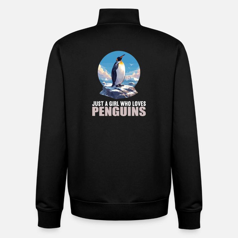 Pingouins Pingouin - Sweat zippé unisexe en coton bio Stanley/Stella - noir