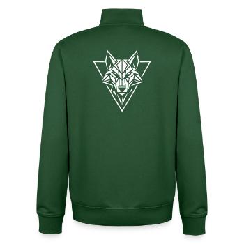 Geometrischer Wolf Kopf - Unisex Organic Zip Sweatshirt von Stanley/Stella - Flaschengrün - Hinten - AI Model Male 185 dark (185cm)