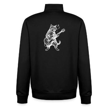 Animal Guitar Cat Music Art - Unisex Organic Zip Sweatshirt by Stanley/Stella - black - Back - AI Model Male 185 light (185cm)