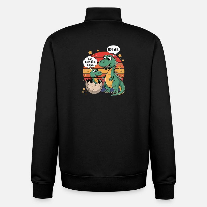Dino Frage Gottexistenz - Unisex Organic Zip Sweatshirt von Stanley/Stella - Schwarz