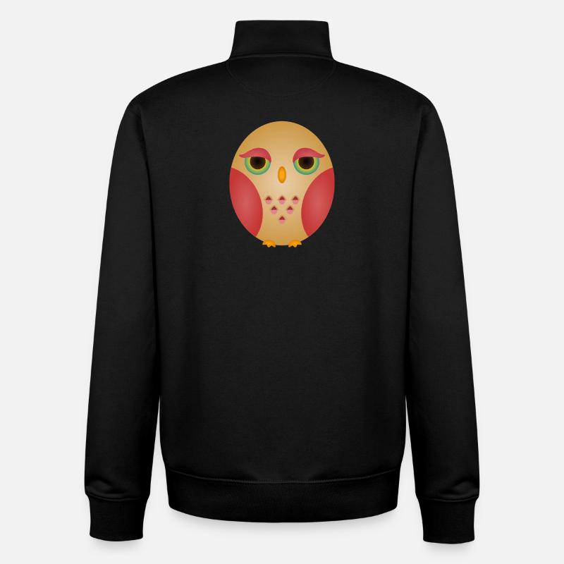 Gradient Owl Face in Cozy Tones - Unisex Organic Zip Sweatshirt by Stanley/Stella - black