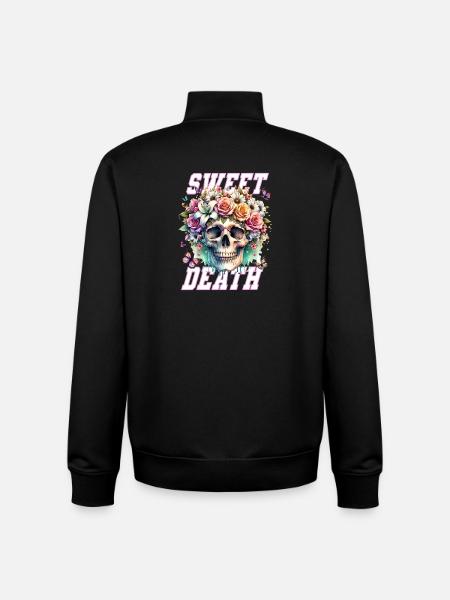 Fleurs Crâne Beauté Floraison - Sweat zippé unisexe en coton bio Stanley/Stella - noir