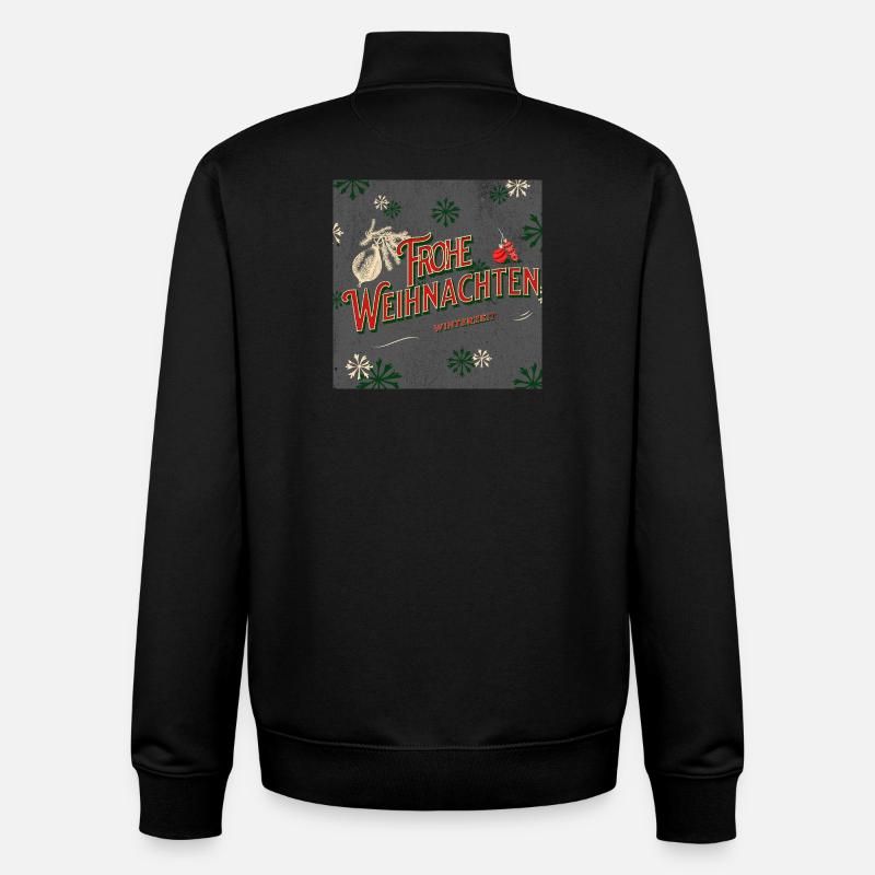 Joyeux Noël - Sweat zippé unisexe en coton bio Stanley/Stella - noir