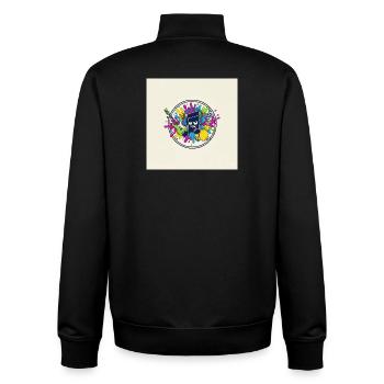 Buntes Cartoon-Musik-Logo - Unisex Organic Zip Sweatshirt von Stanley/Stella - Schwarz - Hinten - AI Model Male 185 light (185cm)