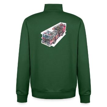 Technologie de détail des camions de pompiers - Sweat zippé unisexe en coton bio Stanley/Stella - vert bouteille - Dos - AI Model Male 185 dark (185cm)