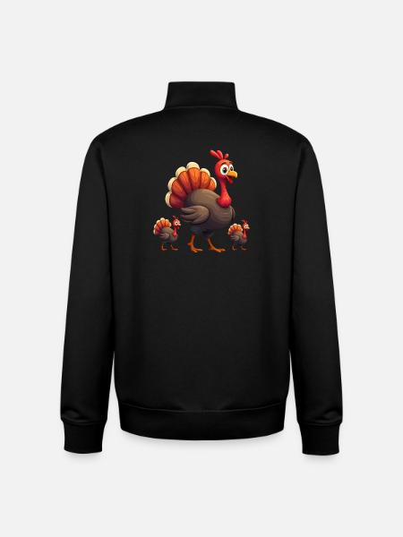 Bébé dinde de Thanksgiving - Sweat zippé unisexe en coton bio Stanley/Stella - noir