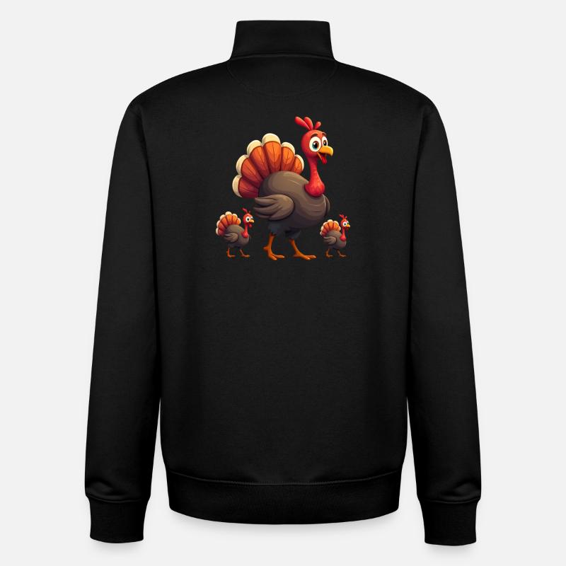 Bébé dinde de Thanksgiving - Sweat zippé unisexe en coton bio Stanley/Stella - noir