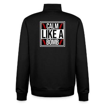 Calm Like Bomb Paradox Ironie Humor Explosiv Witz - Unisex Organic Zip Sweatshirt von Stanley/Stella - Schwarz - Hinten - AI Model Male 185 light (185cm)