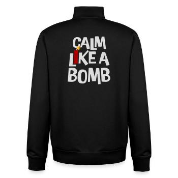 Calm Like Bomb Paradox Ironie Humor Explosiv Witz - Unisex Organic Zip Sweatshirt von Stanley/Stella - Schwarz - Hinten - AI Model Male 185 light (185cm)
