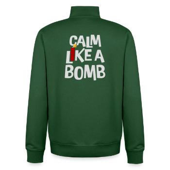 Calme comme une bombe Paradoxe Ironie Humour Blague explosive - Sweat zippé unisexe en coton bio Stanley/Stella - vert bouteille - Dos - AI Model Male 185 dark (185cm)
