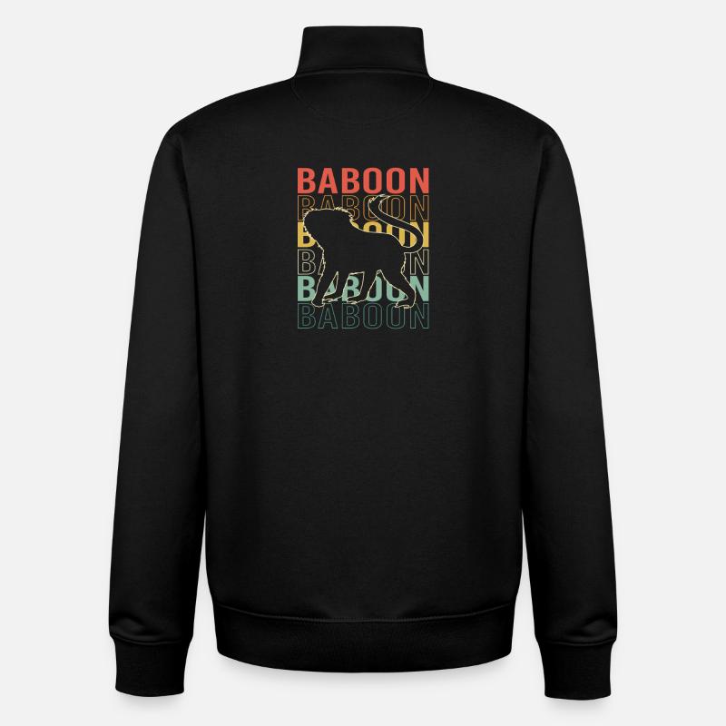 Baboon Pavian Primat Affe Affen - Unisex Organic Zip Sweatshirt von Stanley/Stella - Schwarz