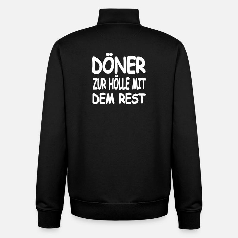 Kebab - Sweat zippé unisexe en coton bio Stanley/Stella - noir