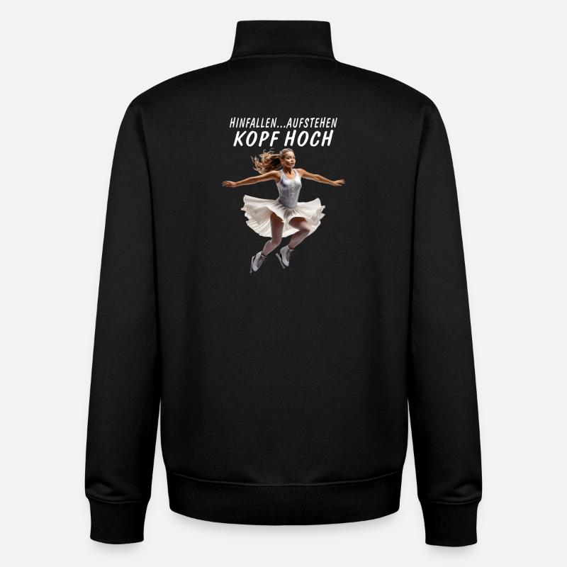 EISKUNSTLÄUFERIN HINFALLEN AUFSTEHEN - Unisex Organic Zip Sweatshirt von Stanley/Stella - Schwarz