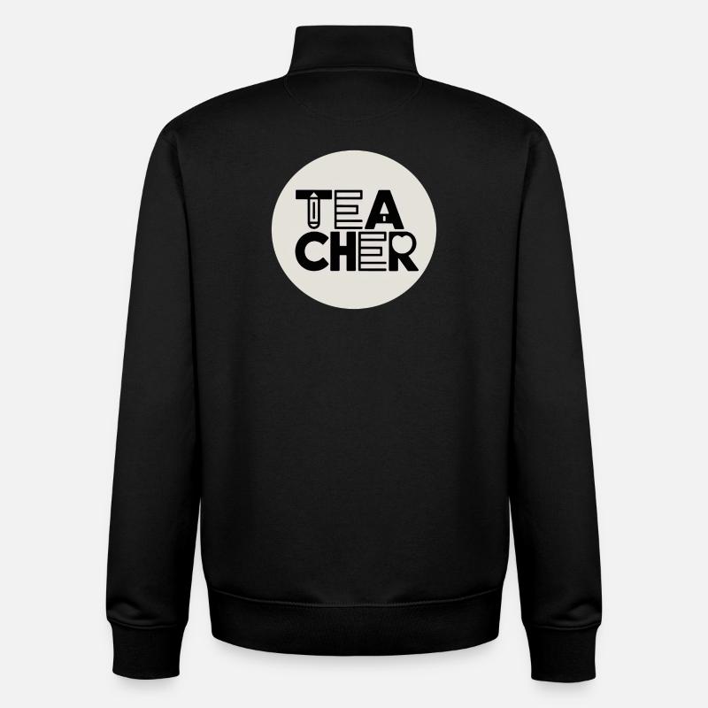 Lehrerdesign mit Bleistift-Typografie - Unisex Organic Zip Sweatshirt von Stanley/Stella - Schwarz