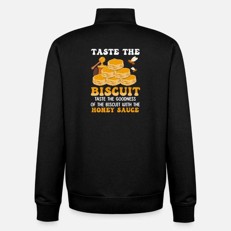 Honey Glazed Biscuit Stack - Unisex Organic Zip Sweatshirt by Stanley/Stella - black