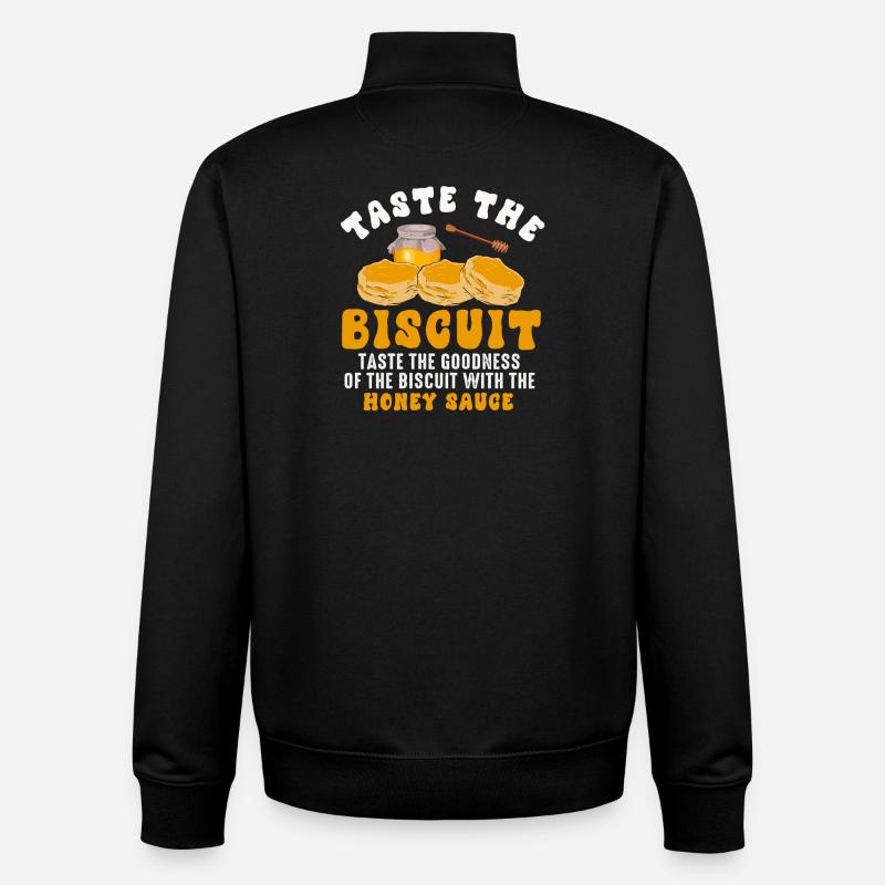 Biscuit au miel Matin - Sweat zippé unisexe en coton bio Stanley/Stella - noir