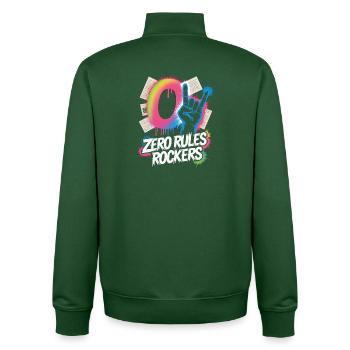 Zero Rules Rockers Punk Rock Music - Unisex Organic Zip Sweatshirt by Stanley/Stella - bottle green - Back - AI Model Male 185 dark (185cm)
