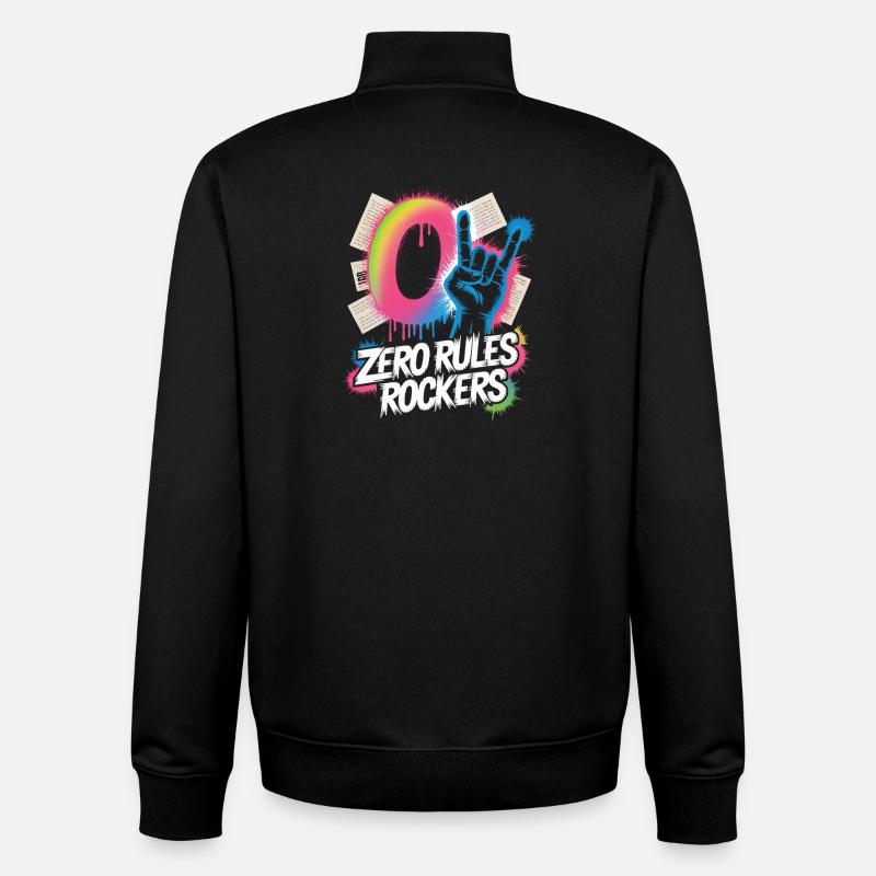 Zero Rules Rockers Musique Punk Rock - Sweat zippé unisexe en coton bio Stanley/Stella - noir