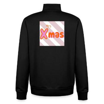 Merry Xmas Groovy Typo - Unisex Organic Zip Sweatshirt by Stanley/Stella - black - Back - AI Model Male 185 light (185cm)