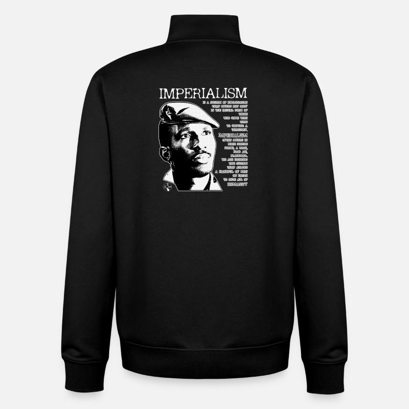 Thomas Sankara : l’impérialisme - Sweat zippé unisexe en coton bio Stanley/Stella - noir