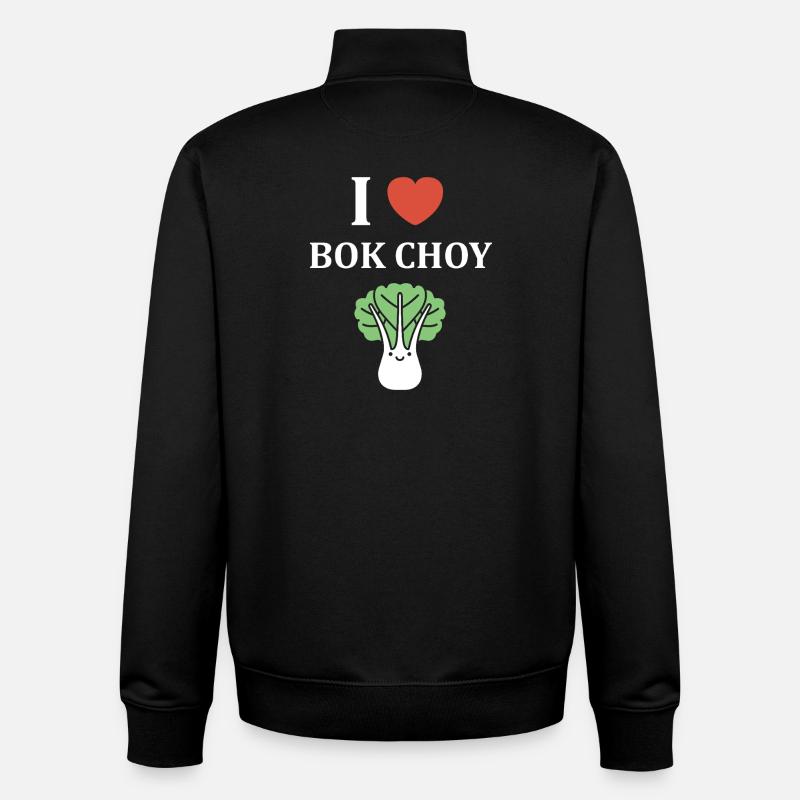 J’aime Bok Choy Grafique - Sweat zippé unisexe en coton bio Stanley/Stella - noir