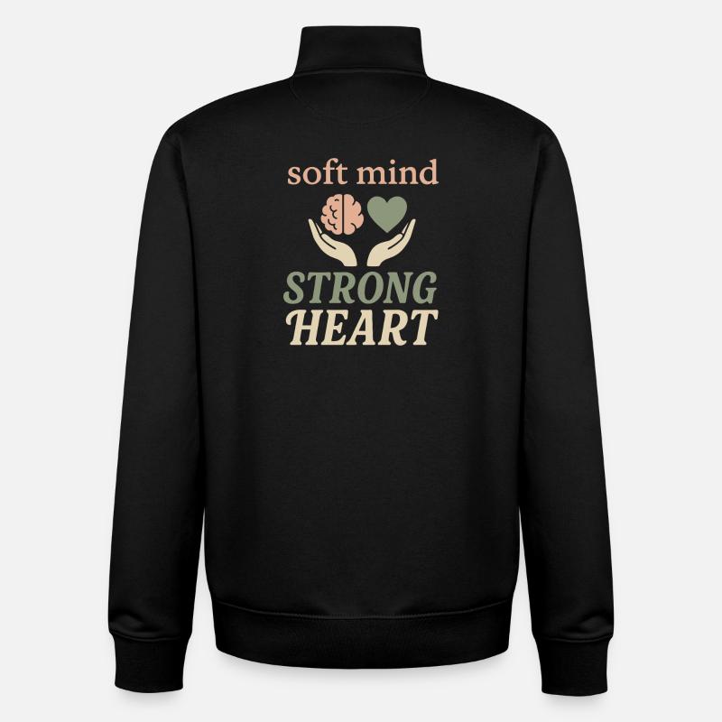 Sensibilisation à la santé mentale, - Sweat zippé unisexe en coton bio Stanley/Stella - noir