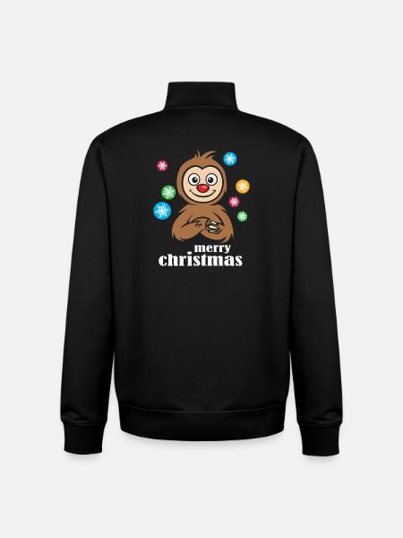 Julsengångare tecknad film med snöflingor - Unisex sweatshirt med dragkedja i ekologisk bomull Stanley/Stella - svart