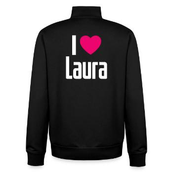 I Love Laura Pinkes Herz Ich liebe Laura - Unisex Organic Zip Sweatshirt von Stanley/Stella - Schwarz - Hinten - AI Model Male 185 light (185cm)