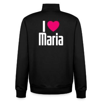I Love Maria Pink Heart I Love Maria - Unisex Organic Zip Sweatshirt by Stanley/Stella - black - Back - AI Model Male 185 light (185cm)