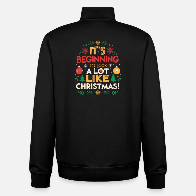 Ça commence à ressembler à Noël - Sweat zippé unisexe en coton bio Stanley/Stella - noir
