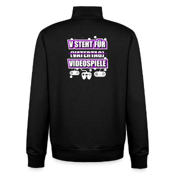 Dad Dad Gamer Gamer Gamer Gaming - Unisex Organic Zip Sweatshirt by Stanley/Stella - black - Back - AI Model Male 185 light (185cm)