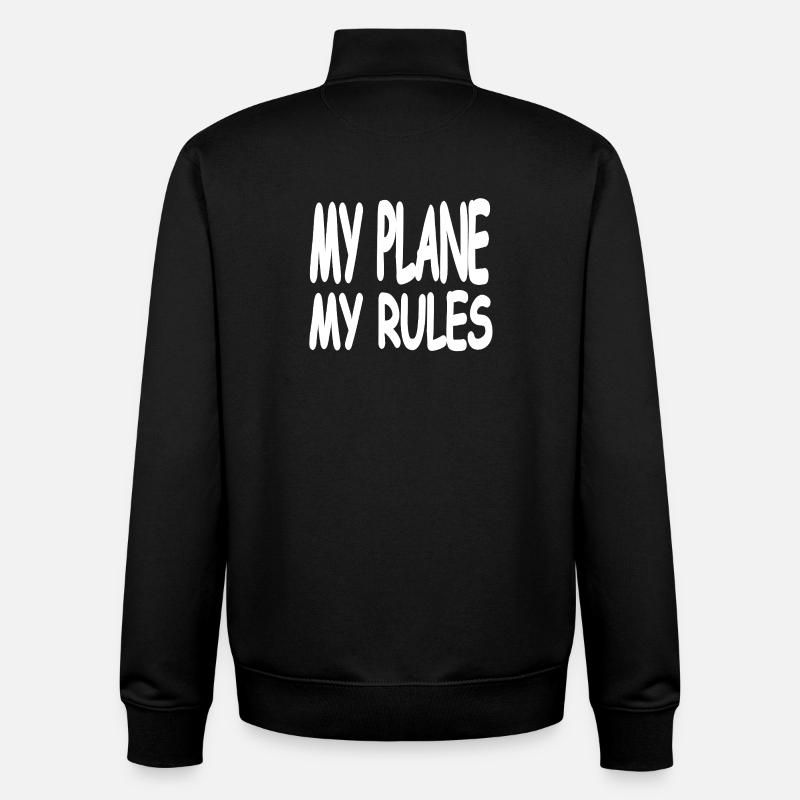 avion - Sweat zippé unisexe en coton bio Stanley/Stella - noir