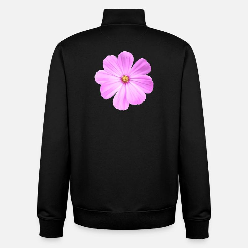 fleur - Sweat zippé unisexe en coton bio Stanley/Stella - noir