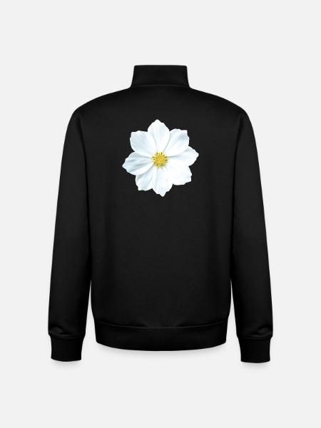 fleur - Sweat zippé unisexe en coton bio Stanley/Stella - noir