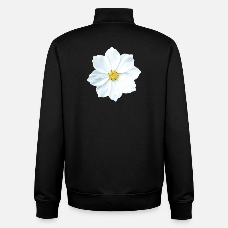 fleur - Sweat zippé unisexe en coton bio Stanley/Stella - noir