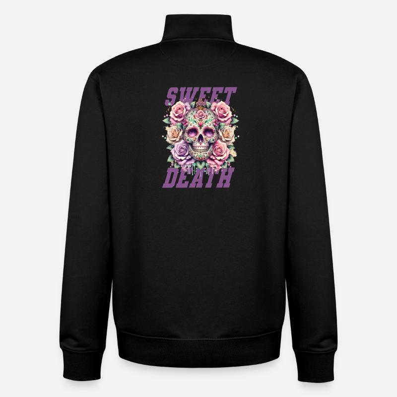 Fleurs Crâne Beauté Floraison - Sweat zippé unisexe en coton bio Stanley/Stella - noir