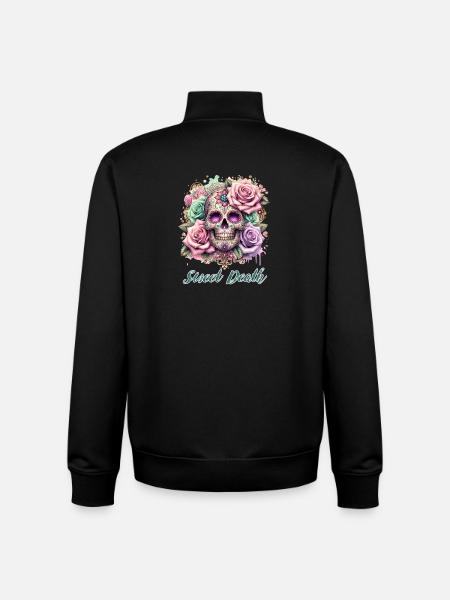 Flowers Skull Beauty Bloom - Unisex Organic Zip Sweatshirt by Stanley/Stella - black