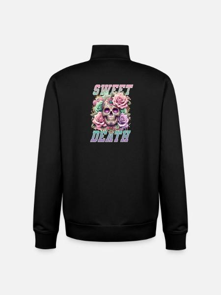 Fleurs Crâne Beauté Floraison - Sweat zippé unisexe en coton bio Stanley/Stella - noir