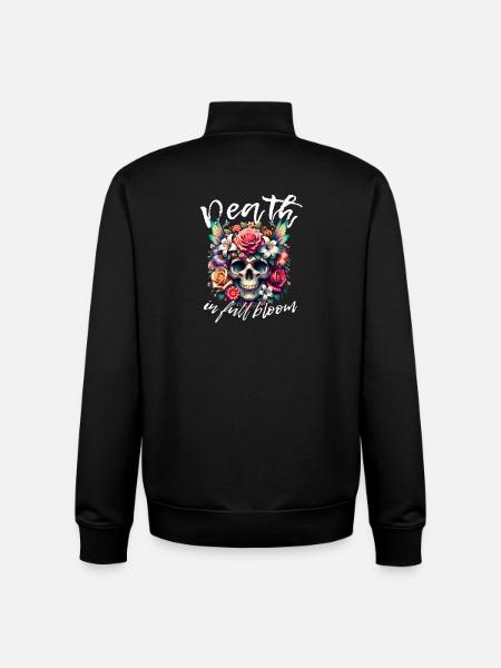 Fleurs Crâne Beauté Floraison - Sweat zippé unisexe en coton bio Stanley/Stella - noir