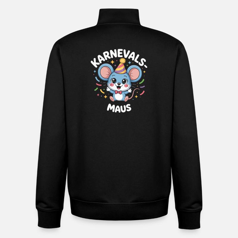 Karnevals-Maus Cute German Carnival - Unisex Organic Zip Sweatshirt by Stanley/Stella - black