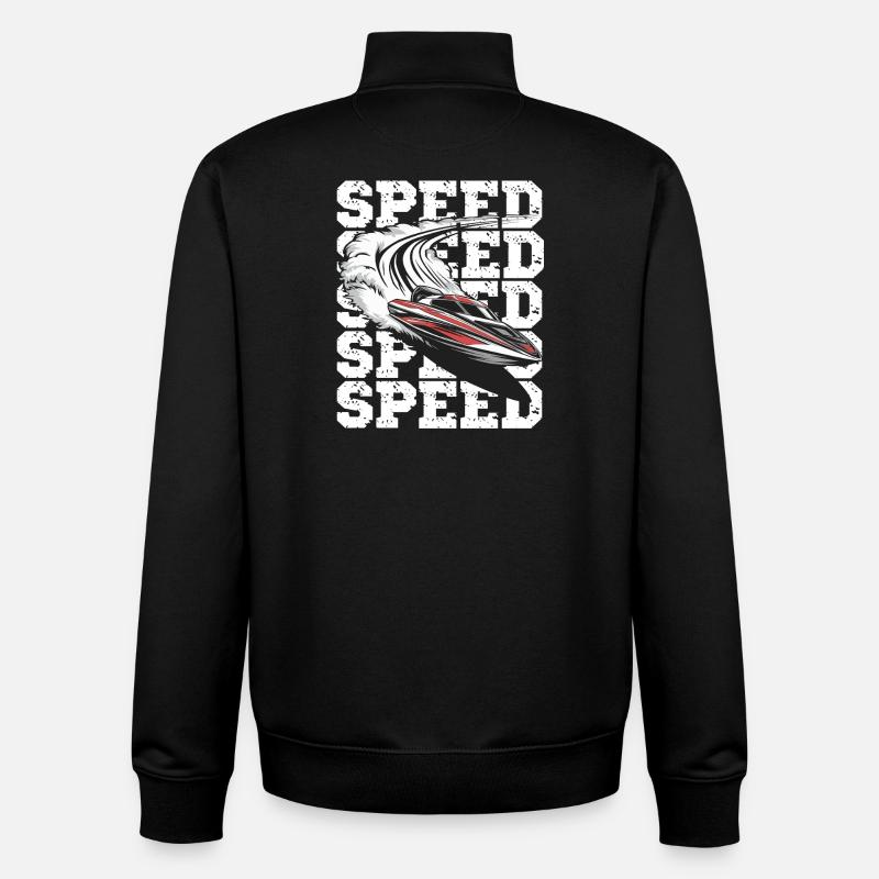  Geschwindigkeit Motorboot Abenteuer - Unisex Organic Zip Sweatshirt von Stanley/Stella - Schwarz