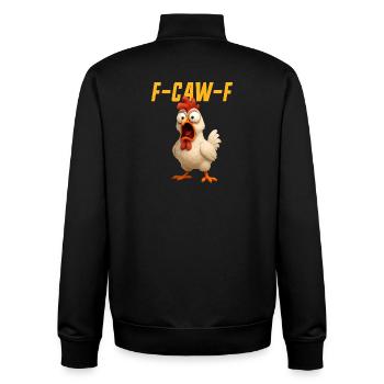 F-Caw-F Huhn Lustiges Huhn FCAWF F Caw F - Unisex Organic Zip Sweatshirt von Stanley/Stella - Schwarz - Hinten - AI Model Male 185 light (185cm)