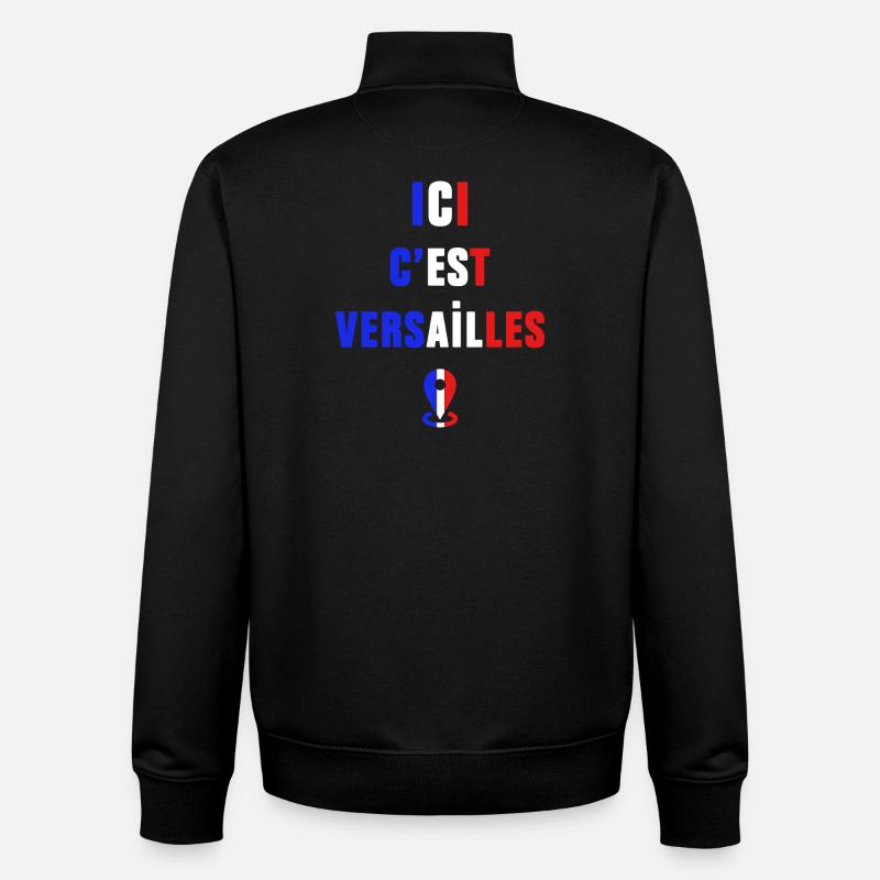 Ici c’est Versailles - Sweat zippé unisexe en coton bio Stanley/Stella - noir