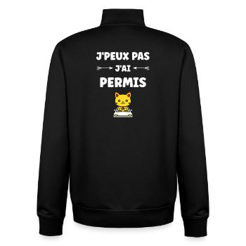jeune permis, jeune conducteur, permis de conduire - Sweat zippé unisexe en coton bio Stanley/Stella - noir - Dos - AI Model Male 185 light (185cm)